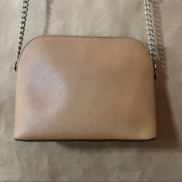 Michael Kors | Cindy Large Dome Saffiano Leather Crossbody Bag Purse in Peanut - Picture 10 of 16